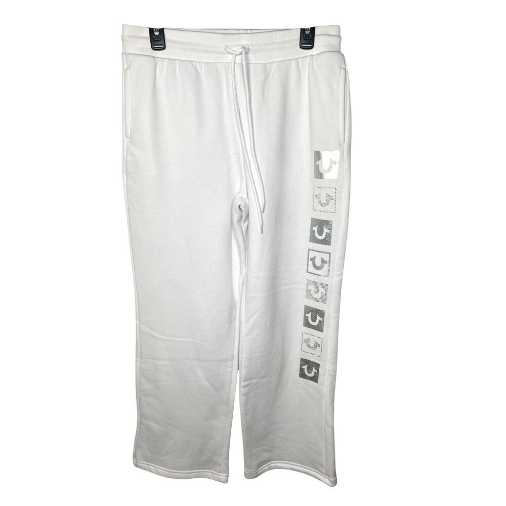 True Religion Womens Crystal Box White Sweatpants Medium
